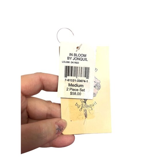 In Bloom Sheer Hot Pink Babydoll Lingerie Set With Thong Size M - Picture 9 of 9